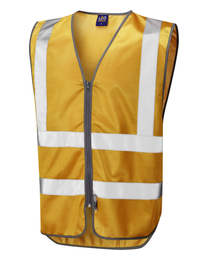 COMMODORE Single Colour Zipped Reflective Waistcoat (Non ISO 20471) Gold